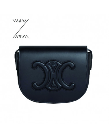 BORSA FOLCO CUIR TRIOMPHE IN PELLE DI VITELLO LISCIA NERO